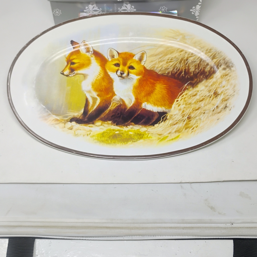 National Wildlife Federation Fox Design Oval Serving Platter